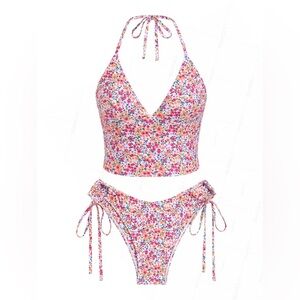 Seamolly Floral Halter Bikini Set
